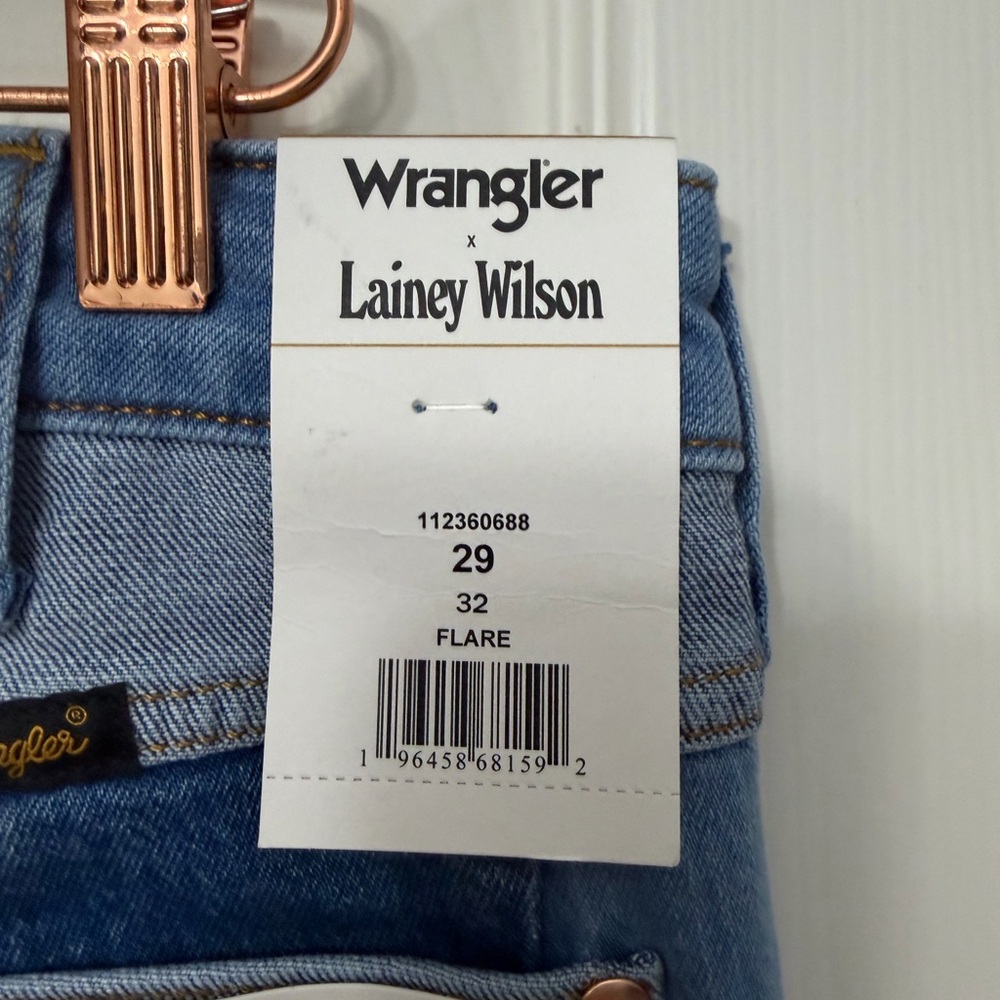 Patchwork Two-Tone Denim Jacket & Flared Jeans Se… - image 6